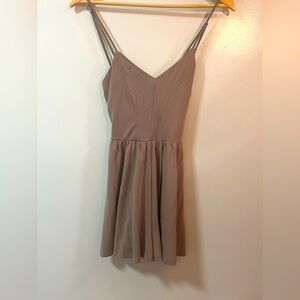 Chic Sleeveless Tan Mini Dress